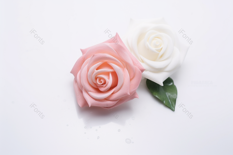 清新的粉色玫瑰花情人节白色背景摄影图,高清,摄影图,摄影图片,图片大全,摄影图免费下载